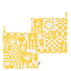 Mummi Fest gryteklut 23x23 cm 2 stk gul