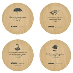 Mummi glassbrikke 10 cm 4 stk flerfarget