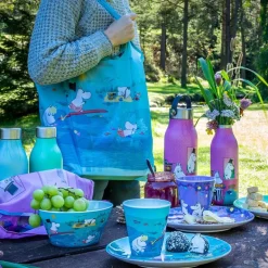 Mummi handlenett 20L Playing on the beach lys blå