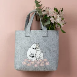 Mummi handlenett 14x25x26 cm sammen grå