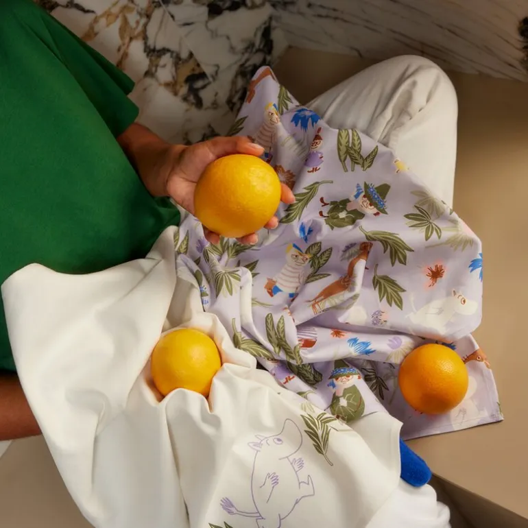 Mummi kjøkkenhåndkle 50x70 cm 2 stk lilla+offwhite