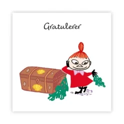 Mummi kort dobbelt Gratulerer hvit