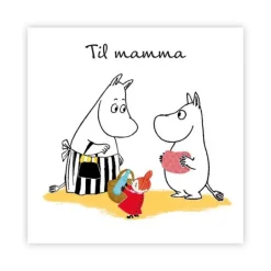 Mummi kort dobbelt Til mamma hvit