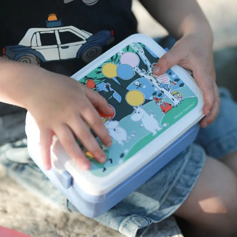 Mummi matboks 18,5x12 cm festligheter blå