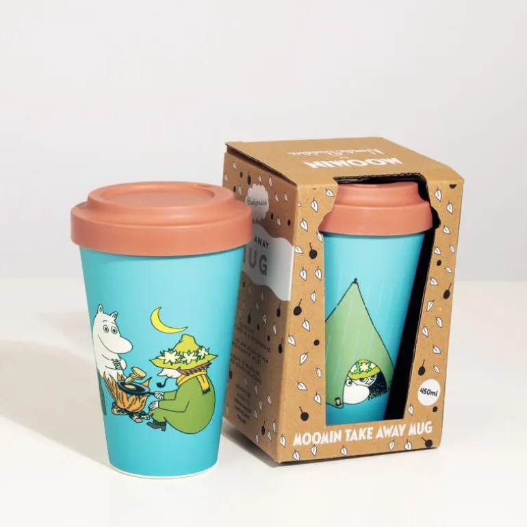 Mummi reisekopp 45 cl Mummitroll og Snusmumrikken camping blå