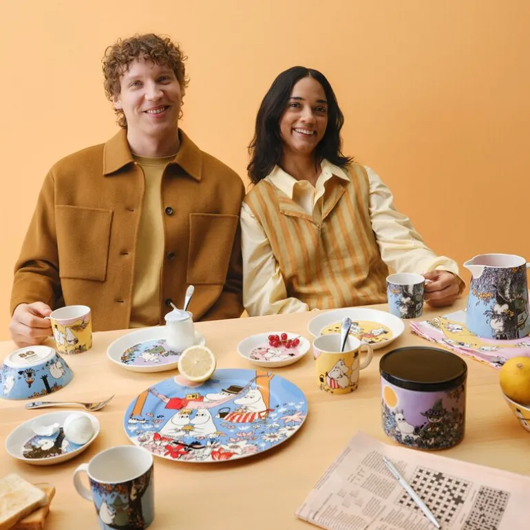 Mummi serveringsfat 30 cm Familietid blå 80 år