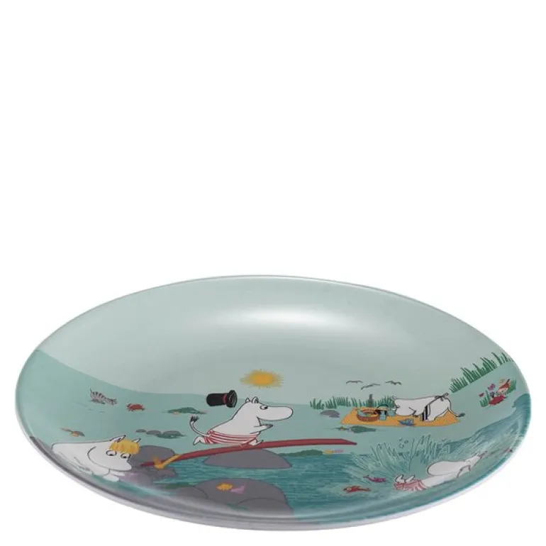 Mummi tallerken 22,5 cm moomin playing on the beach