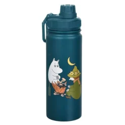 Mummi termoflaske 0,55L Mummitroll og Snusmumrikken camping blå