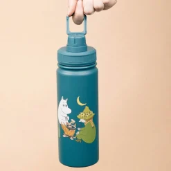 Mummi termoflaske 0,55L Mummitroll og Snusmumrikken camping blå