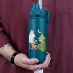 Mummi termoflaske 0,55L Mummitroll og Snusmumrikken camping blå