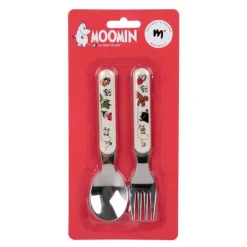 Mummifamilien barnebestikk 2 deler melamin/stål