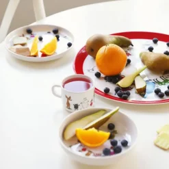 Mummifamilien tallerken 20 cm melamin hvit