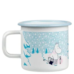 Mummikopp Emalje 37 cl la det snø blå