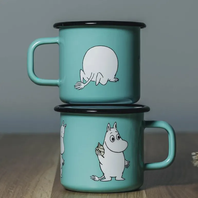 Mummikopp Emalje 37 cl Mummitrollet mint