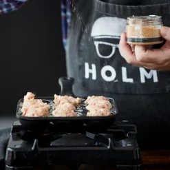 Munkepanne 9 hull 33x19 cm støpejern