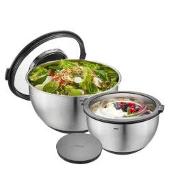 Muovo bollesett 2 deler 2,5L+4,5L stål/svart