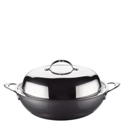Nanobond wok med lokk 36 cm stål
