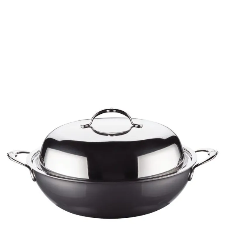 Nanobond wok med lokk 36 cm stål