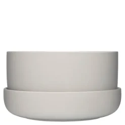 Nappula blomsterpotte med fat 24x13 cm lysgrå