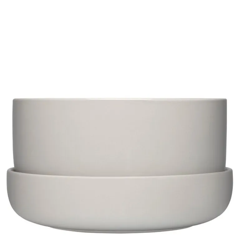 Nappula blomsterpotte med fat 24x13 cm lysgrå