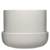 Nappula blomsterpotte med fat 17x13 cm lysgrå