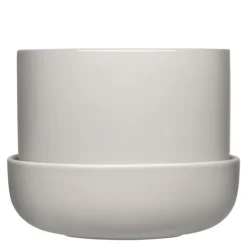 Nappula blomsterpotte med fat 17x13 cm lysgrå