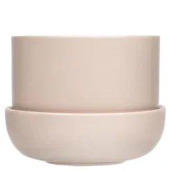 Nappula potteskjuler m/skål 17x13 cm beige