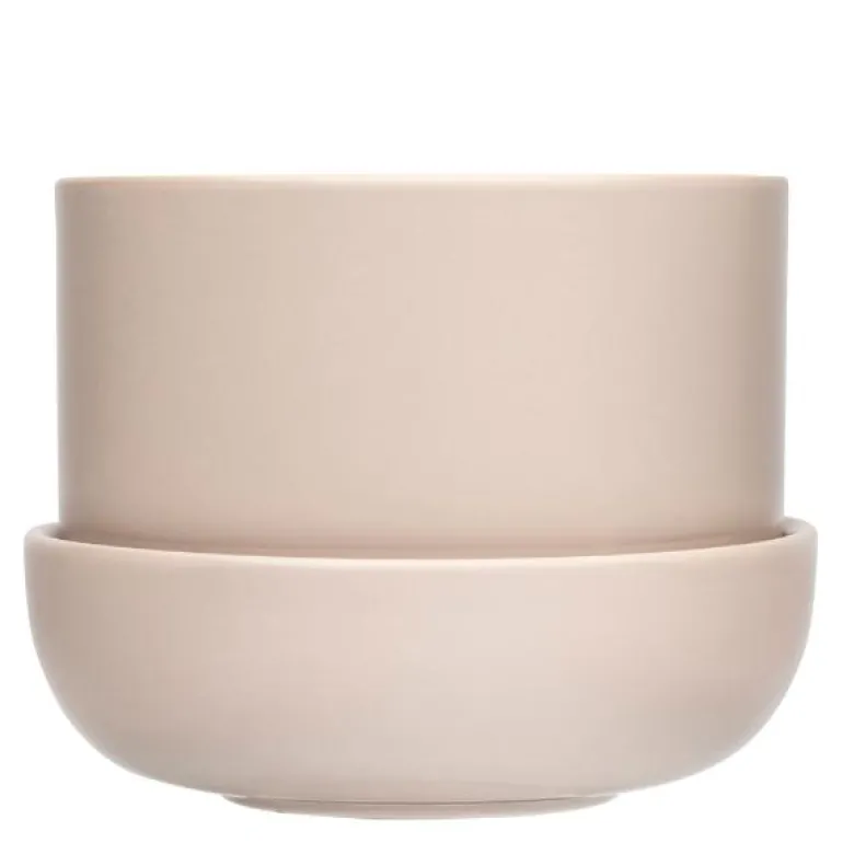 Nappula potteskjuler m/skål 17x13 cm beige