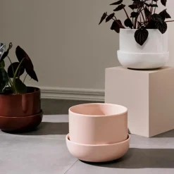 Nappula potteskjuler m/skål 17x13 cm beige