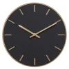 Nero veggklokke 28 cm svart linoleum m/kopper viser