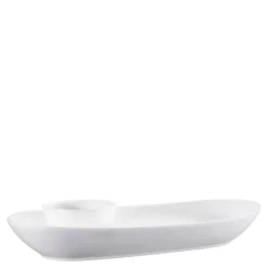 Nor tapasfat båt m/skål 7x12x44,5 cm hvit