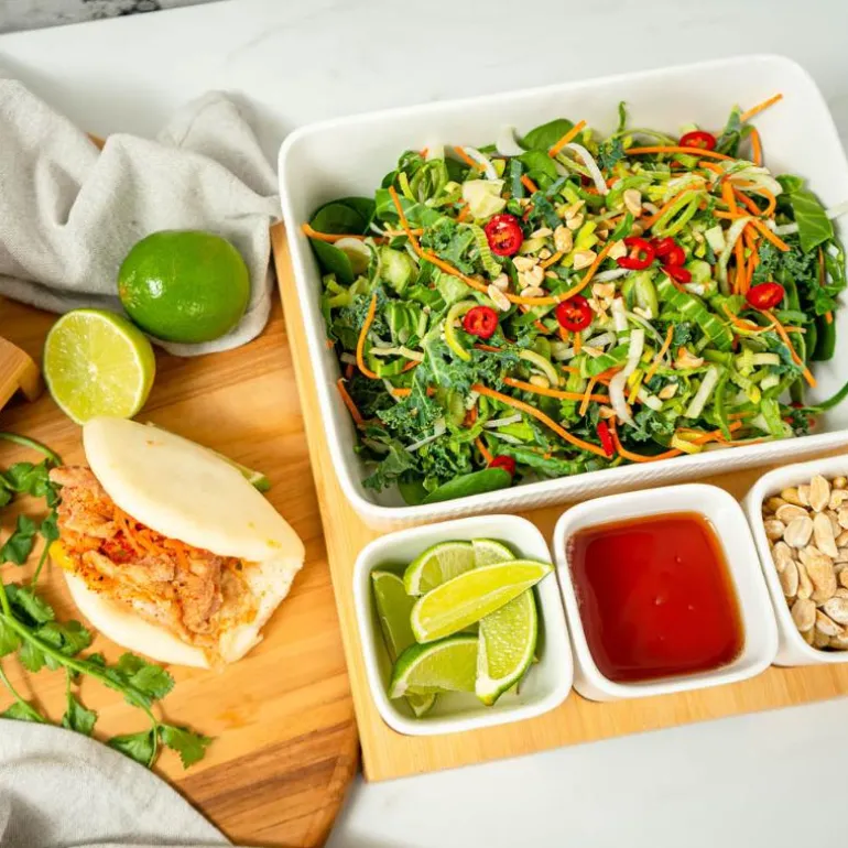 Nor tapassett 5 deler hvit/bambus