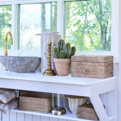 Norah oppbevaringsboks m/lokk 30x22 cm natur