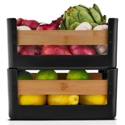 Nordic kitchen matvarekasse 27 cm svart/bambus