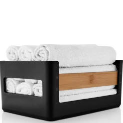 Nordic kitchen matvarekasse 27 cm svart/bambus