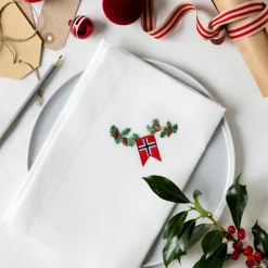 Nordic way tøyserviett flagg og gran 50x50 cm