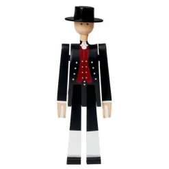 Norsk bunadsmann svart/rød/hvit