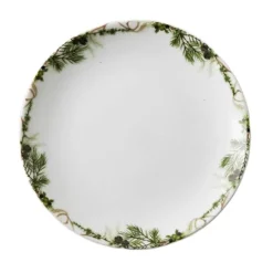 Nostalgi asjett 14 cm hvit/grønn