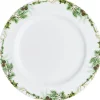 Nostalgi dekketallerken 31 cm hvit/grønn