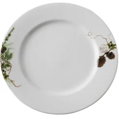 Nostalgi tallerken 27 cm hvit/grønn