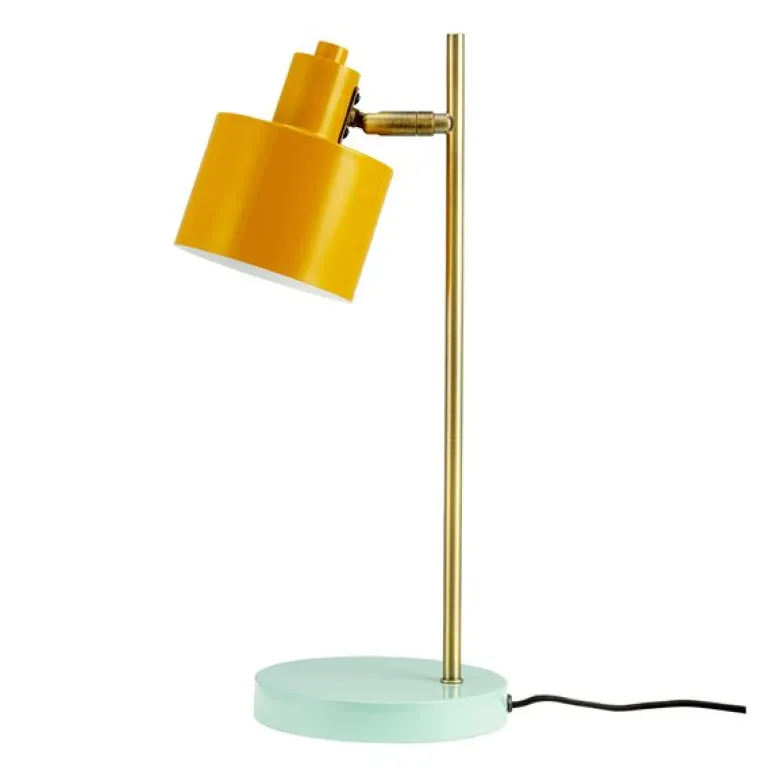 Ocean bordlampe 43 cm curry/messing/turkis