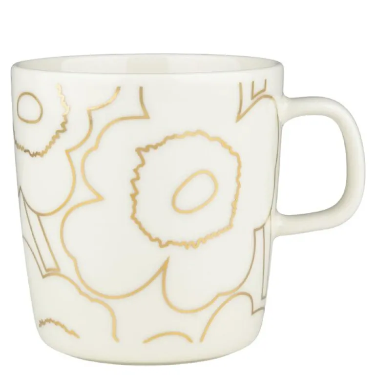 Oiva Piirto Unikko krus 40 cl hvit/gull