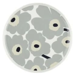 Oiva unikko tallerken 25 cm hvit/grå/sand/mørkblå
