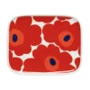 Oiva Unikko tallerken 15x12 cm rød