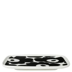 Oiva Unikko tallerken 15x12 svart/hvit