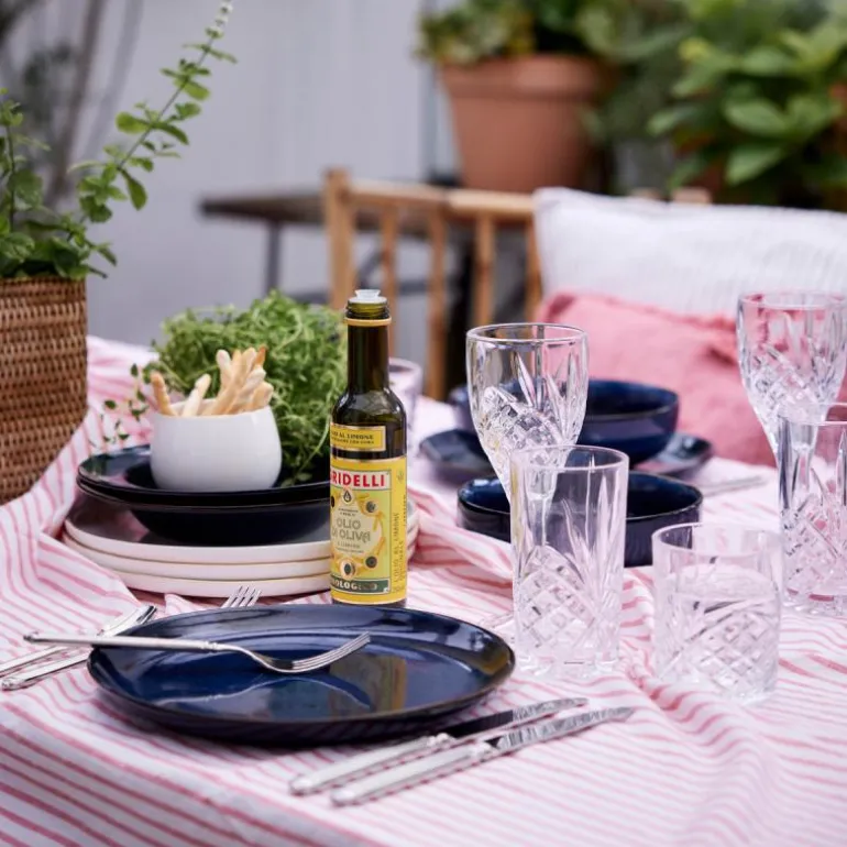 Olivia duk 220x140 cm hvit/mørk korall