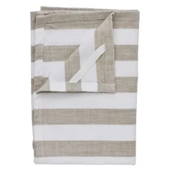 Olivia kjøkkenhåndkle 70x50 cm brede striper hvit/sand
