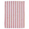 Olivia kjøkkenhåndkle 70x50 cm brede striper hvit/mørk korall