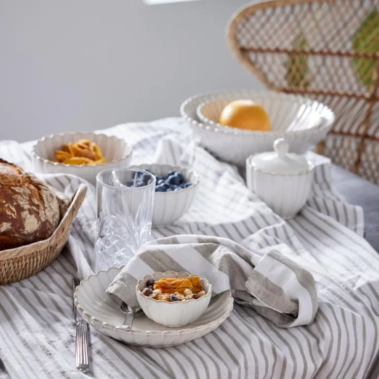 Olivia tøyserviett 40x40 cm hvit/beige