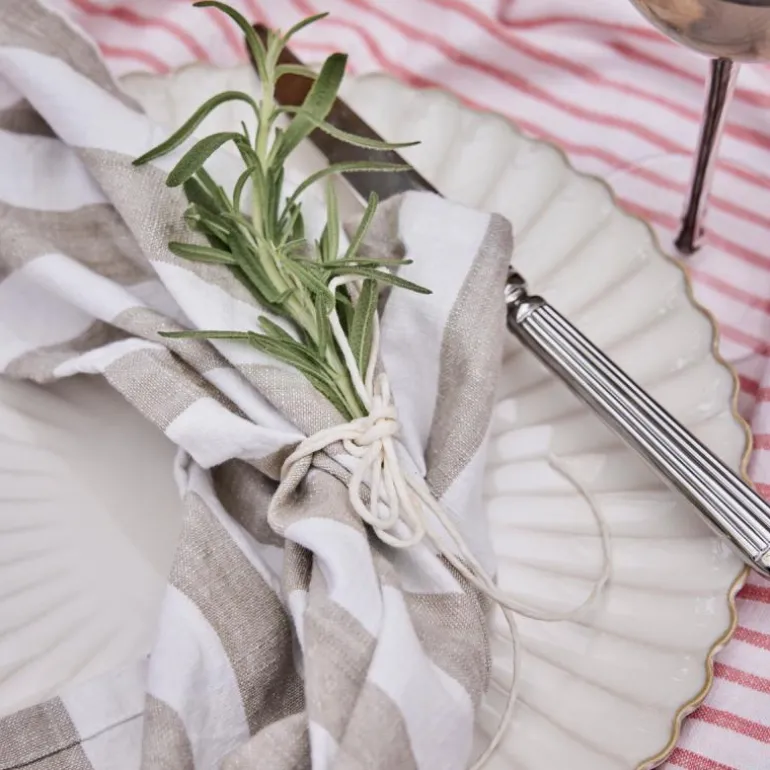 Olivia tøyserviett 40x40 cm hvit/beige